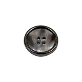 Italian Iridescent Gray 4 Hole Button with Gunmetal Rim - 28L/18mm