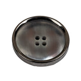 Italian Iridescent Gray 4 Hole Button with Gunmetal Rim - 44L/28mm
