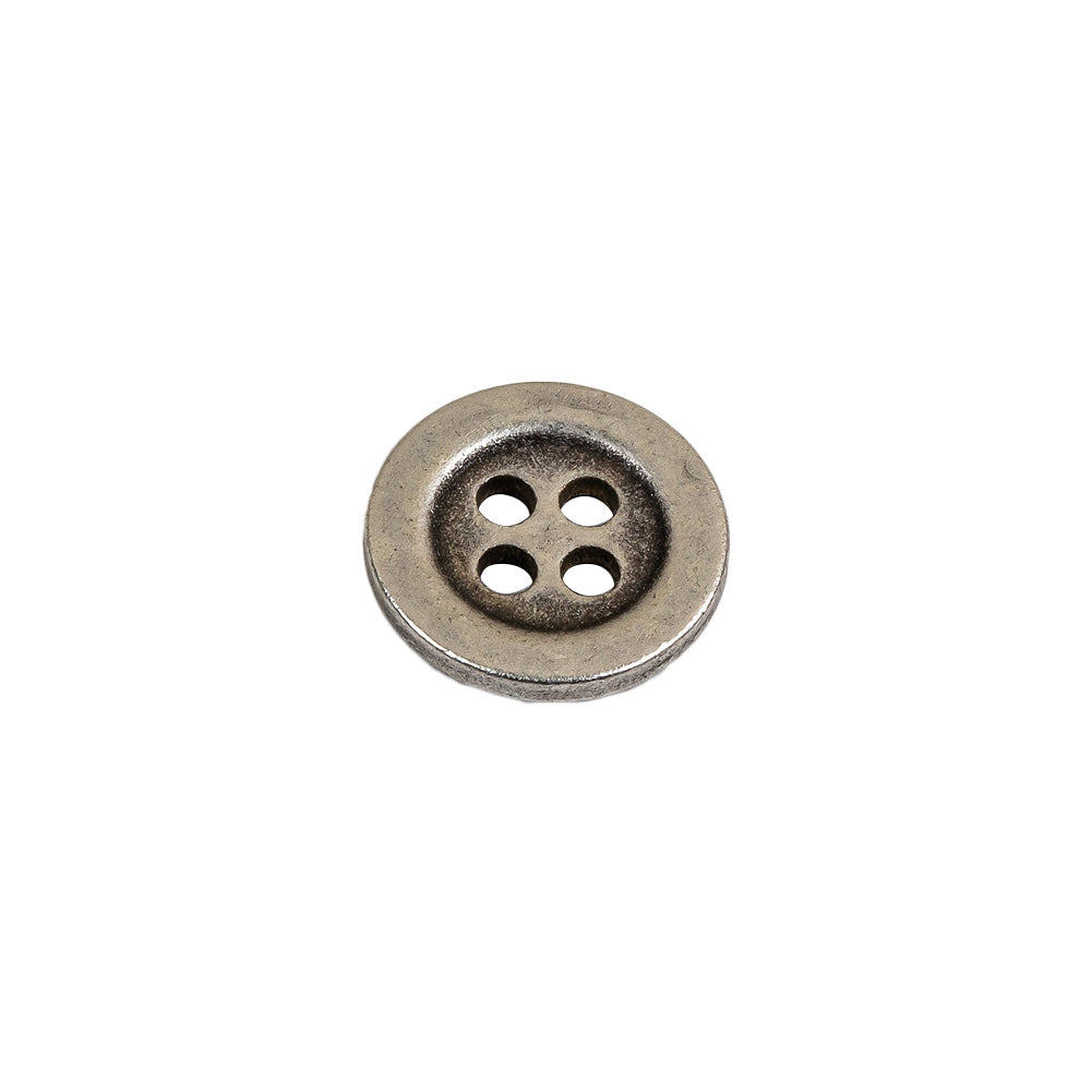 Aged Silver 4 Hole Metal Button - 20L/12.5mm