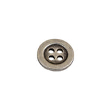 Aged Silver 4 Hole Metal Button - 20L/12.5mm
