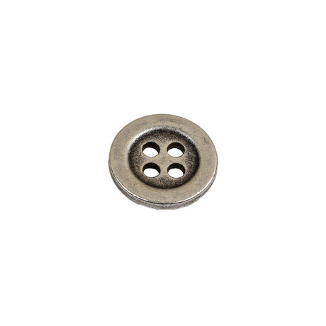 Aged Silver 4 Hole Metal Button - 20L/12.5mm