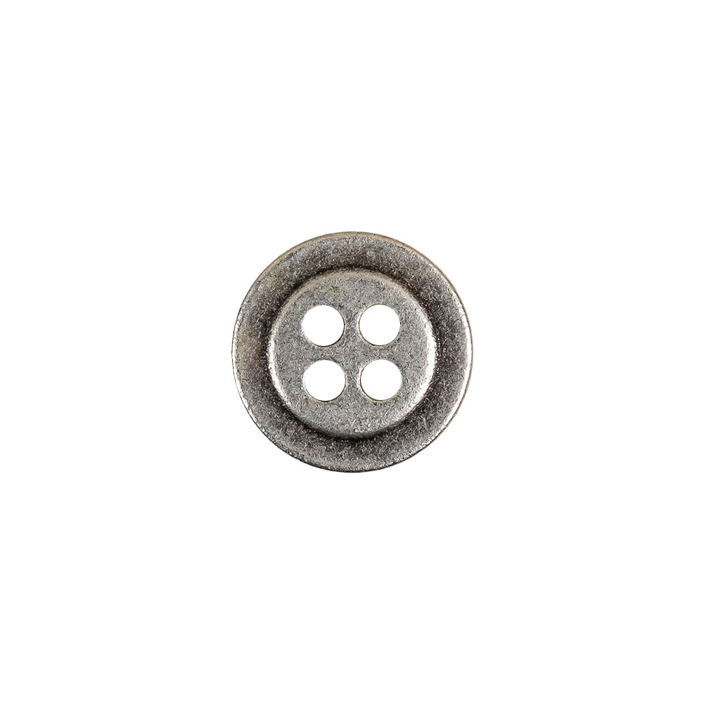 Aged Silver 4 Hole Metal Button - 20L/12.5mm
