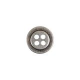 Aged Silver 4 Hole Metal Button - 20L/12.5mm