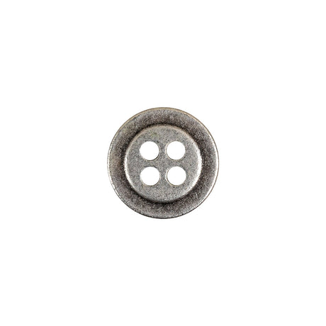 Aged Silver 4 Hole Metal Button - 20L/12.5mm