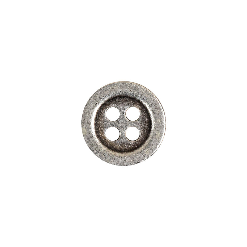 Aged Silver 4 Hole Metal Button - 20L/12.5mm