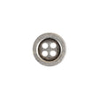 Aged Silver 4 Hole Metal Button - 20L/12.5mm