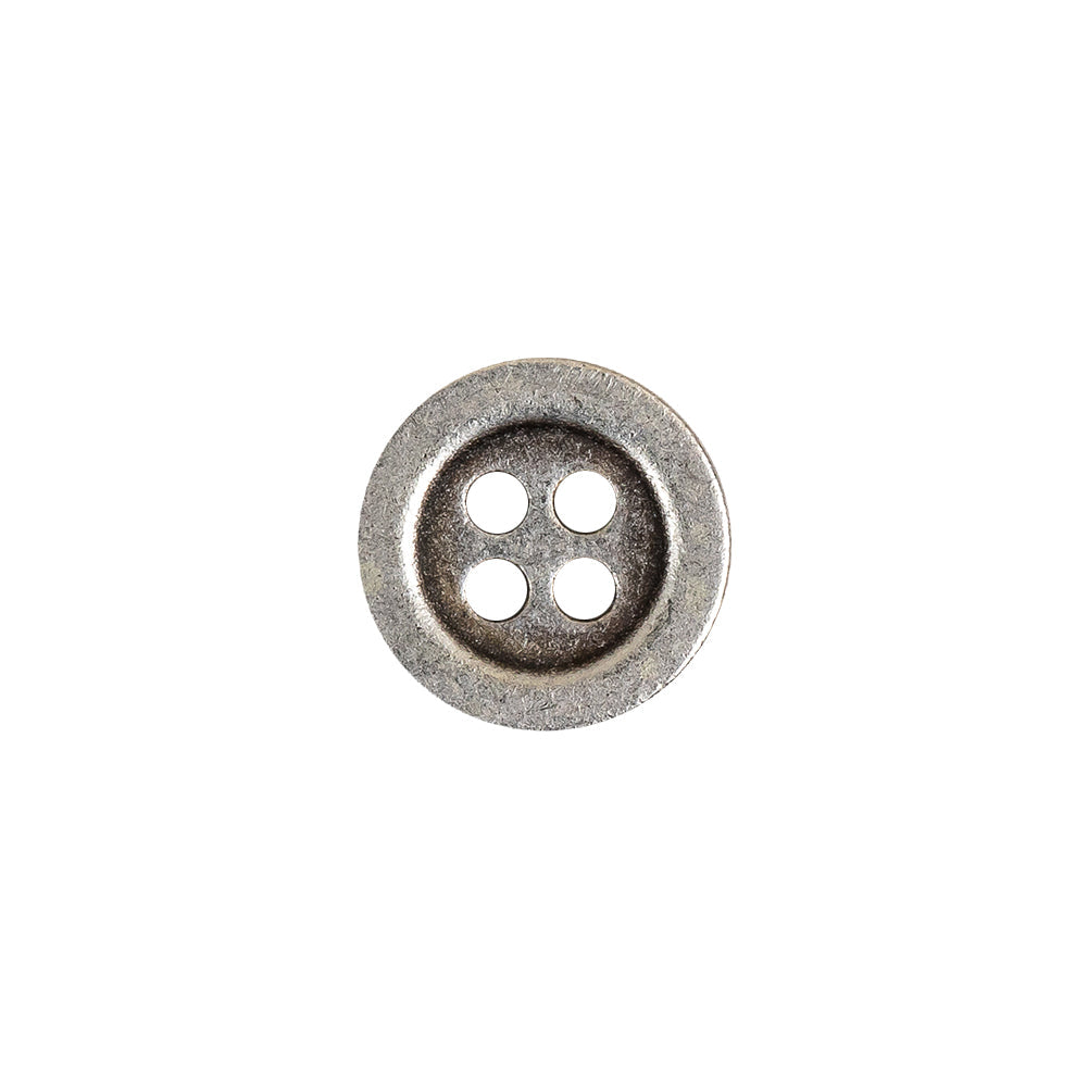 Aged Silver 4 Hole Metal Button - 20L/12.5mm