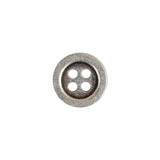 Aged Silver 4 Hole Metal Button - 20L/12.5mm