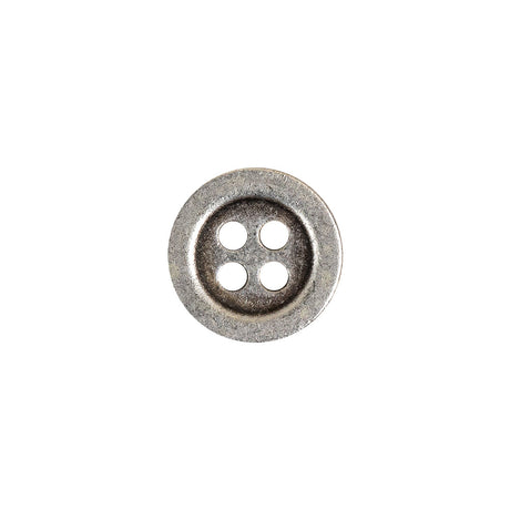 Aged Silver 4 Hole Metal Button - 20L/12.5mm