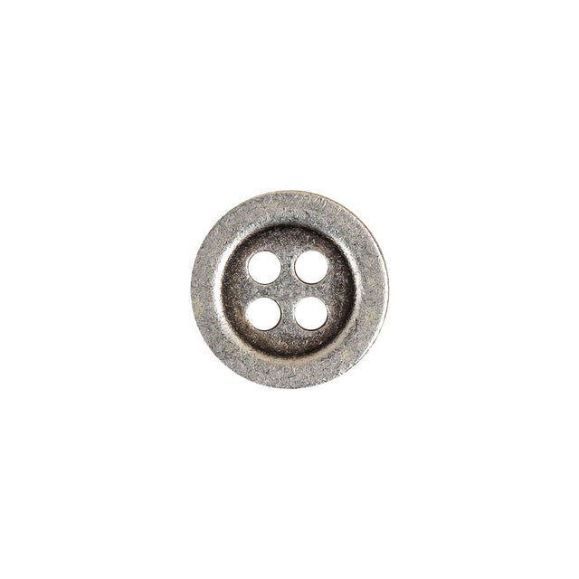 Aged Silver 4 Hole Metal Button - 20L/12.5mm