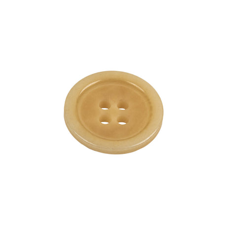 Cream Rounded Rim 4 Hole Plastic Button - 30L/19mm