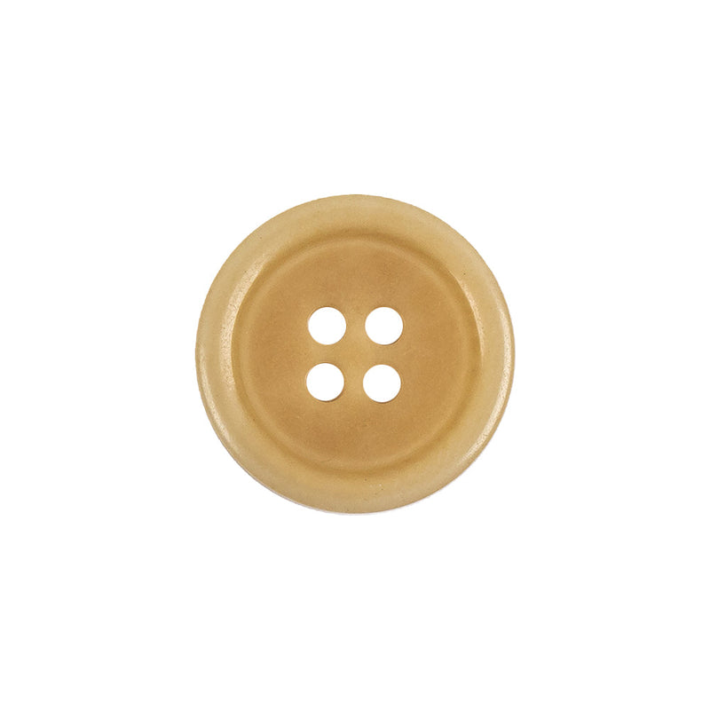 Cream Rounded Rim 4 Hole Plastic Button - 30L/19mm