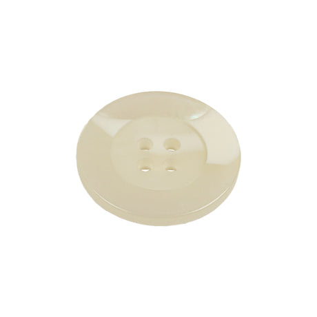 White Iridescent Low Rim 4 Hole Plastic Button with Matte Center - 36L/23mm