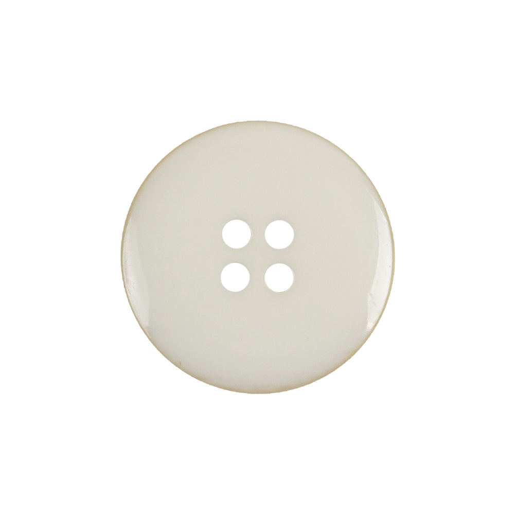 White Iridescent Low Rim 4 Hole Plastic Button with Matte Center - 36L/23mm