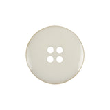 White Iridescent Low Rim 4 Hole Plastic Button with Matte Center - 36L/23mm