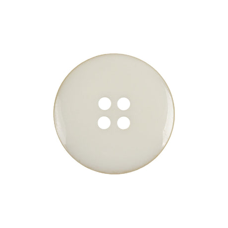 White Iridescent Low Rim 4 Hole Plastic Button with Matte Center - 36L/23mm