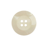 White Iridescent Low Rim 4 Hole Plastic Button with Matte Center - 36L/23mm