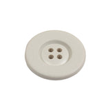 Matte White Asparagus Low Convex 4 Hole Plastic Button with Wide Rim - 38L/24mm