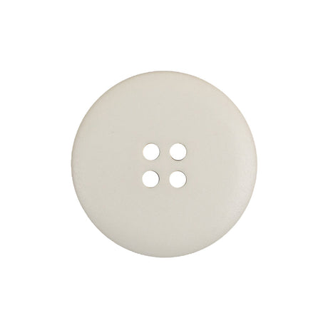 Matte White Asparagus Low Convex 4 Hole Plastic Button with Wide Rim - 38L/24mm