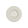 Matte White Asparagus Low Convex 4 Hole Plastic Button with Wide Rim - 38L/24mm
