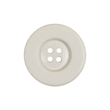 Matte White Asparagus Low Convex 4 Hole Plastic Button with Wide Rim - 38L/24mm