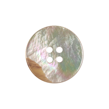 Italian Iridescent Cream and Pink 4 Hole Shell Button - 36L/23mm