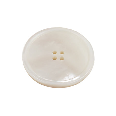 Iridescent White 4 Hole Narrow Rim Shell Button - 40L/25.5mm