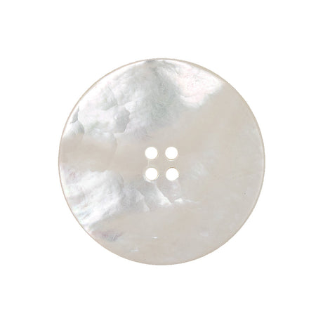Iridescent White 4 Hole Narrow Rim Shell Button - 40L/25.5mm