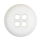 White Bowl Shaped Ribbed Plastic 4 Hole Button - 54L/34mm