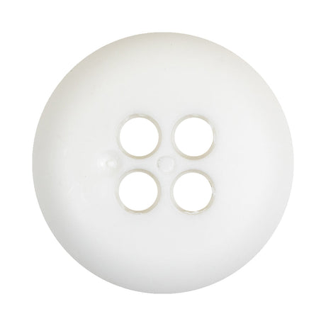 White Bowl Shaped Ribbed Plastic 4 Hole Button - 54L/34mm