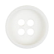 White Bowl Shaped Ribbed Plastic 4 Hole Button - 54L/34mm