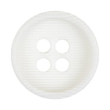 White Bowl Shaped Ribbed Plastic 4 Hole Button - 54L/34mm