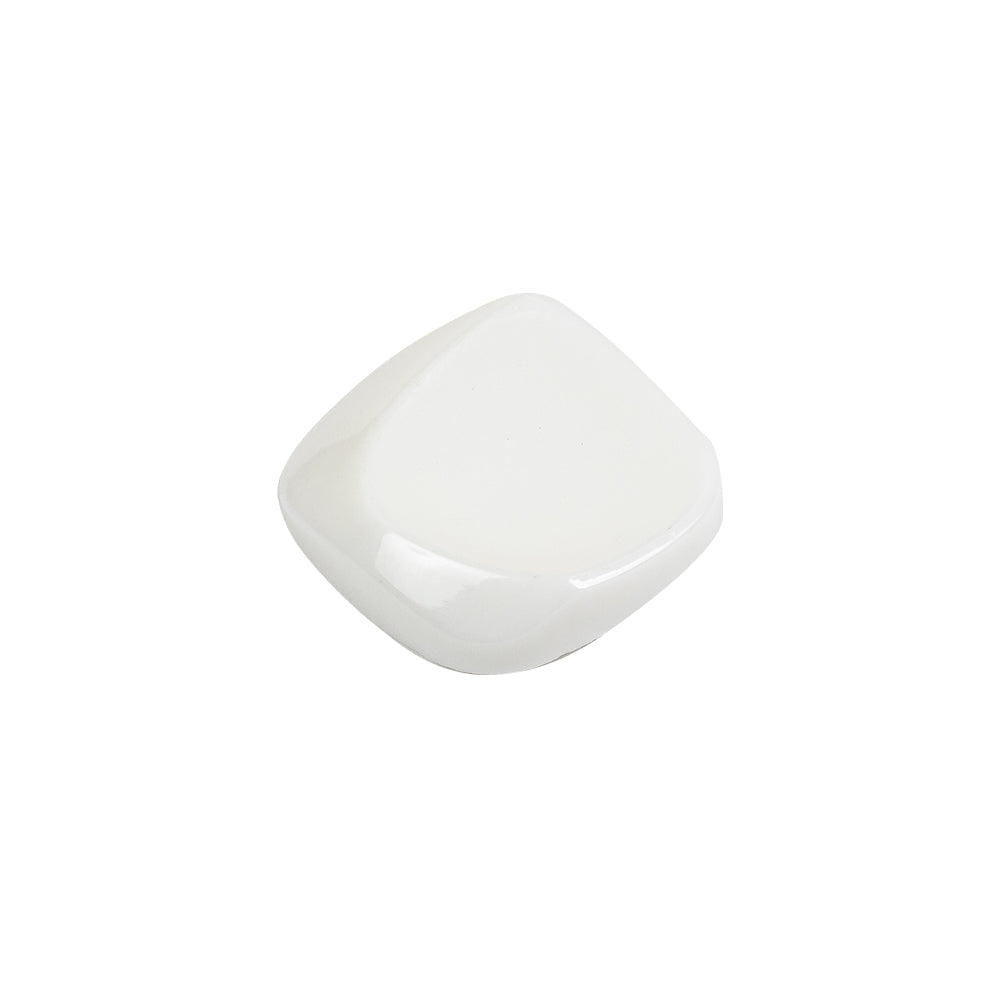White Square Plastic Shank Back Button - 30L/19mm
