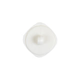 White Square Plastic Shank Back Button - 30L/19mm