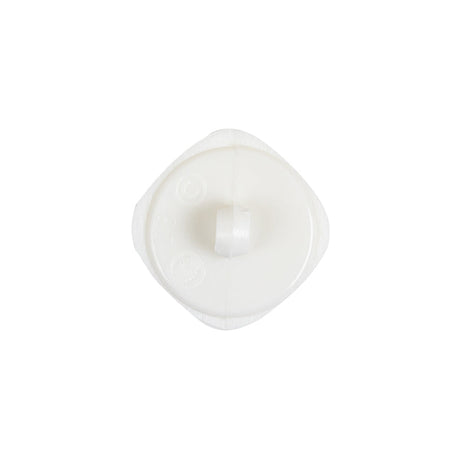 White Square Plastic Shank Back Button - 30L/19mm