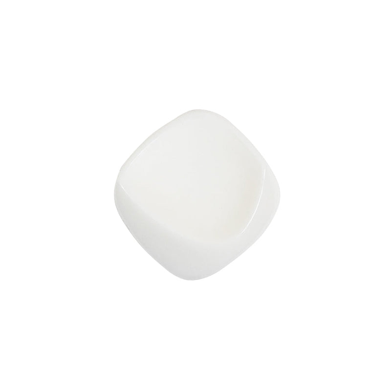 White Square Plastic Shank Back Button - 30L/19mm