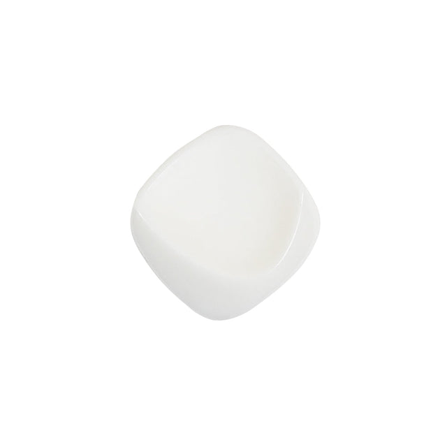 White Square Plastic Shank Back Button - 30L/19mm