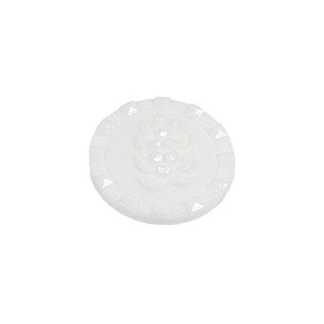 White Wheat Spike Shank Back Button with Studded Rim - 32L/20mm