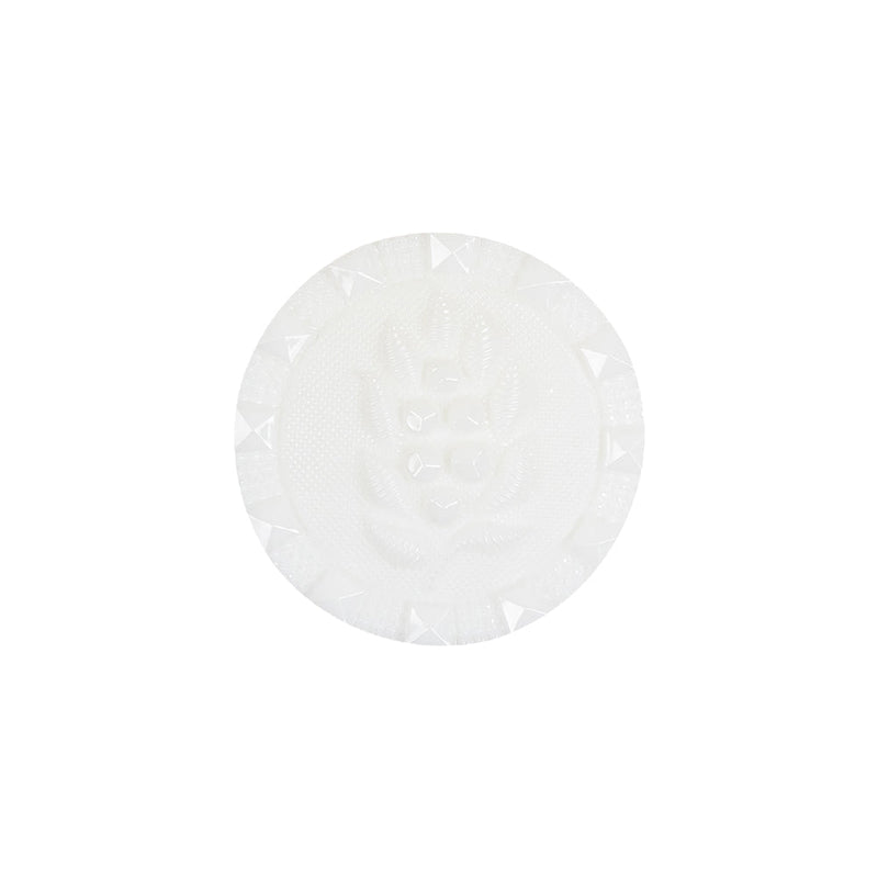White Wheat Spike Shank Back Button with Studded Rim - 32L/20mm