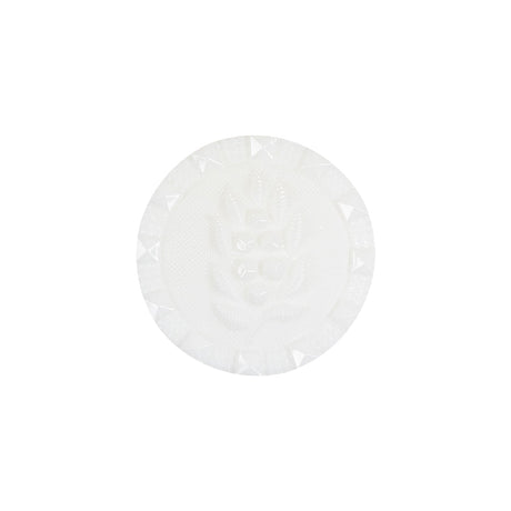 White Wheat Spike Shank Back Button with Studded Rim - 32L/20mm