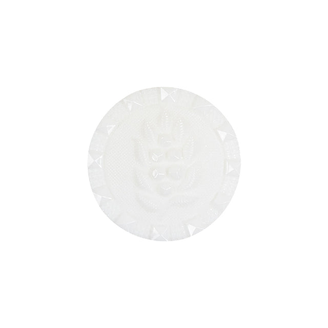 White Wheat Spike Shank Back Button with Studded Rim - 32L/20mm