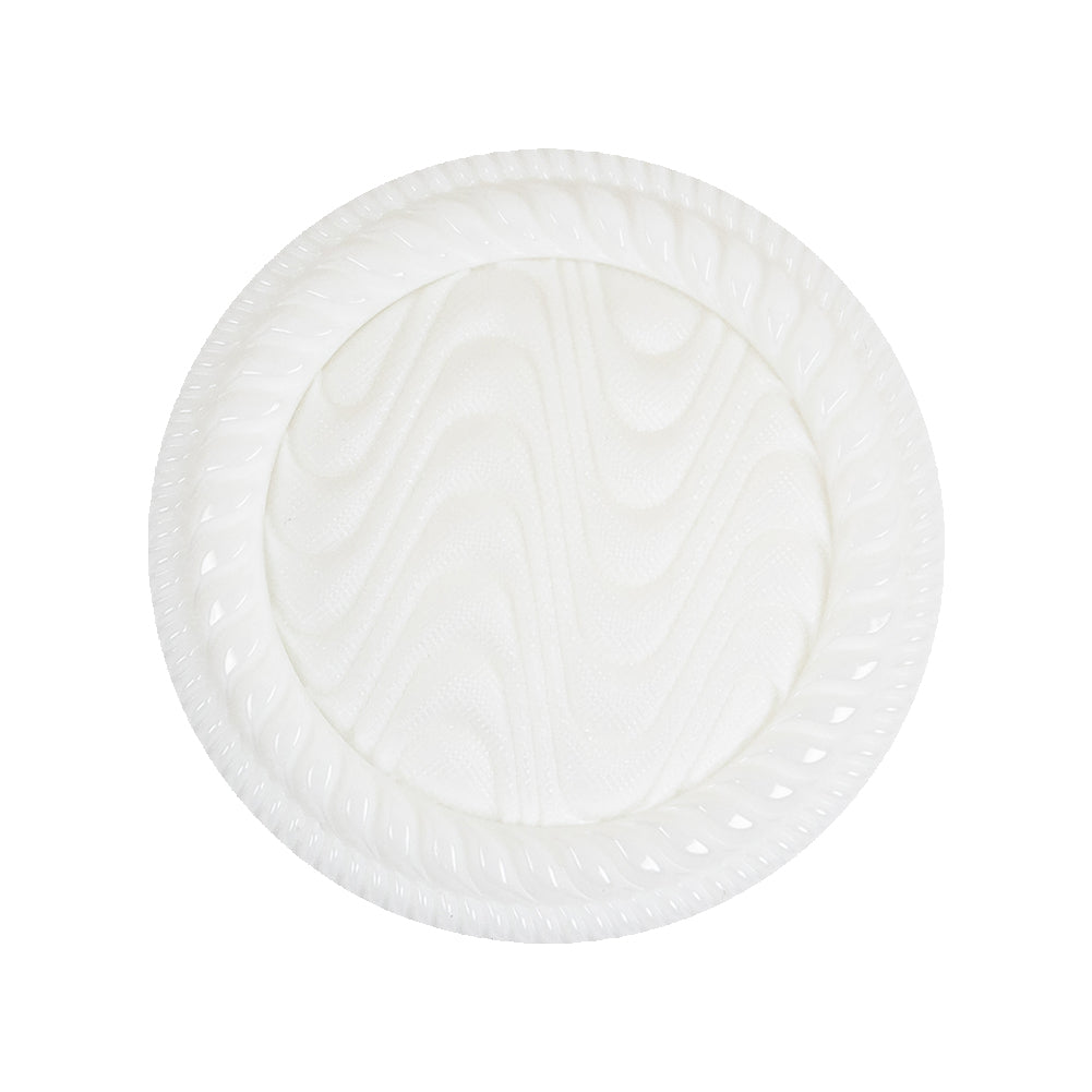 White Waves Rope Rim Shank Back Plastic Button - 44L/28mm