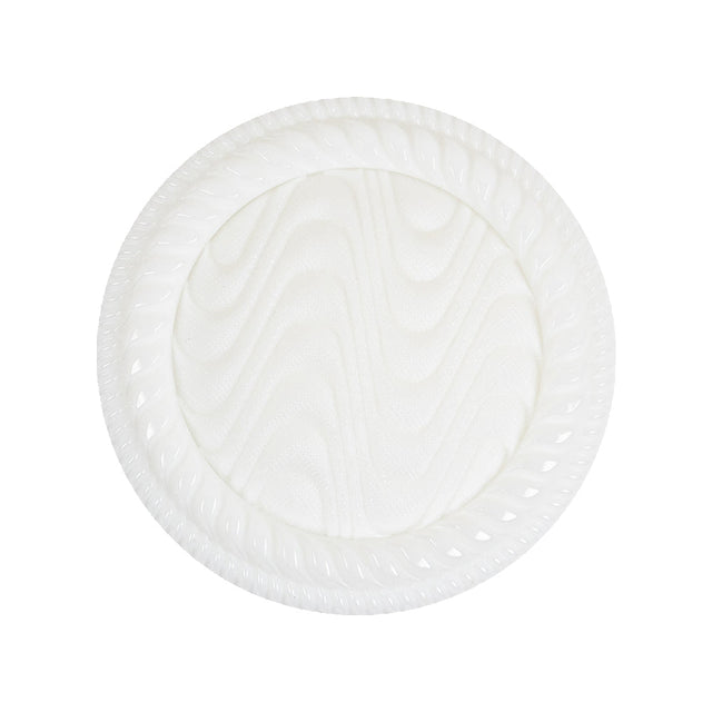 White Waves Rope Rim Shank Back Plastic Button - 44L/28mm