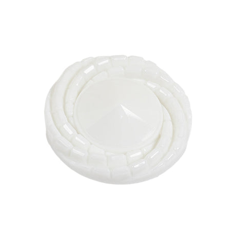 White Twisted Rim Conical Shank Back Plastic Button - 40L/25.5mm