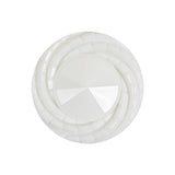 White Twisted Rim Conical Shank Back Plastic Button - 40L/25.5mm