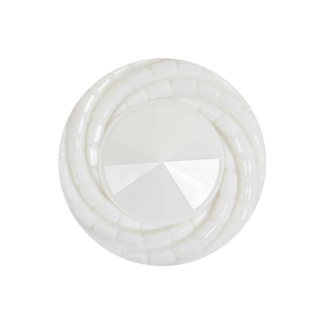 White Twisted Rim Conical Shank Back Plastic Button - 40L/25.5mm