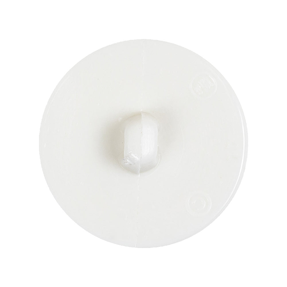 White Square in Circle Etched Shank Back Plastic Button - 44L/28mm