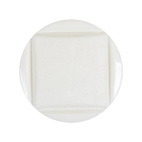 White Square in Circle Etched Shank Back Plastic Button - 44L/28mm