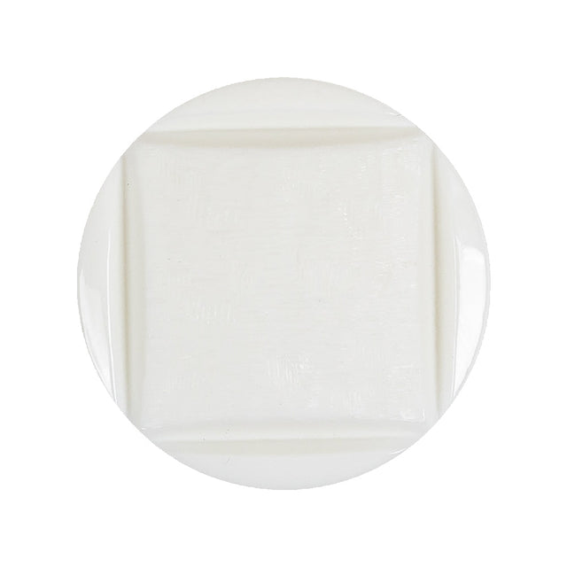 White Square in Circle Etched Shank Back Plastic Button - 44L/28mm