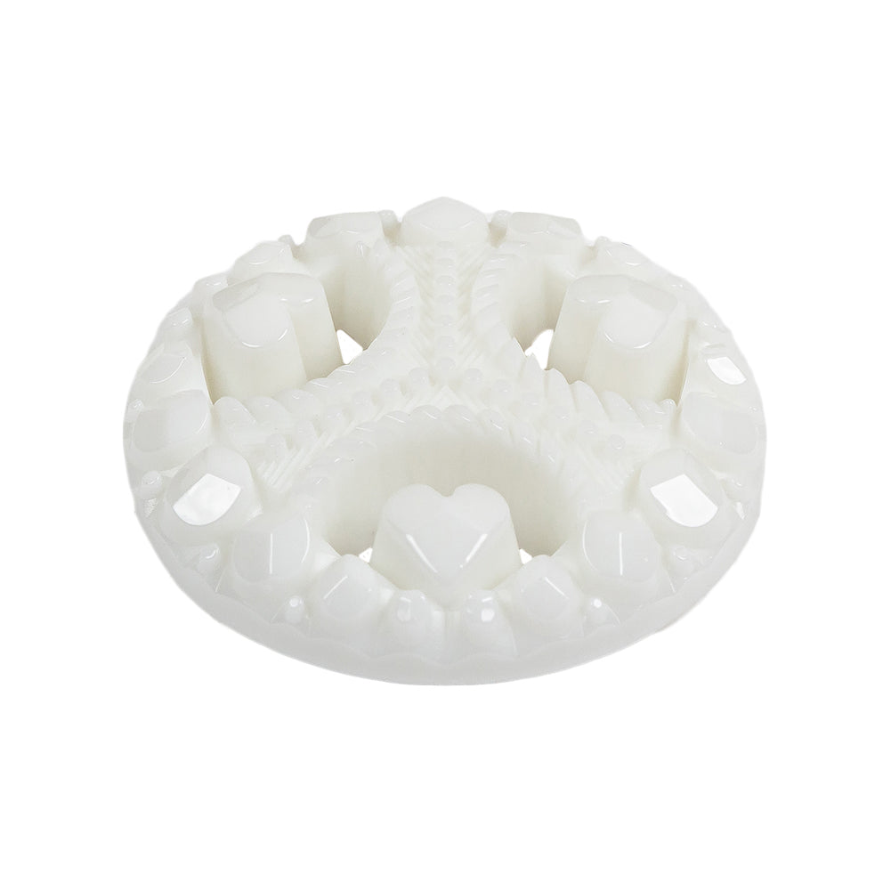 Italian White Studs and Hearts Open Framework Shank Back Button - 44L/28mm
